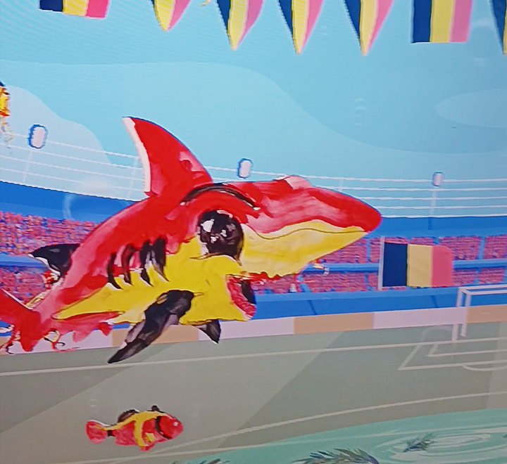 AquaViva Créa — des enfants découvrent leurs créatures animées sur grand écran