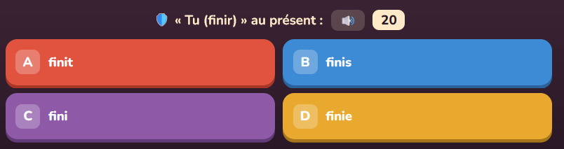 Question de conjugaison