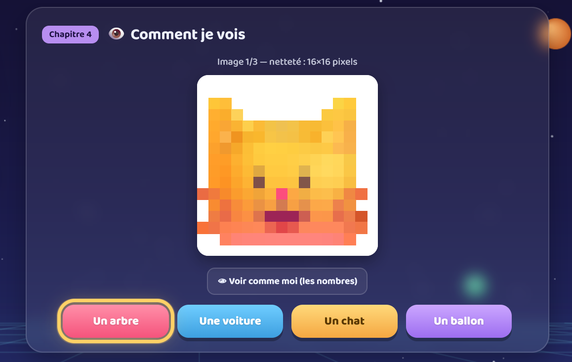 Comment l'IA voit — image pixelisée