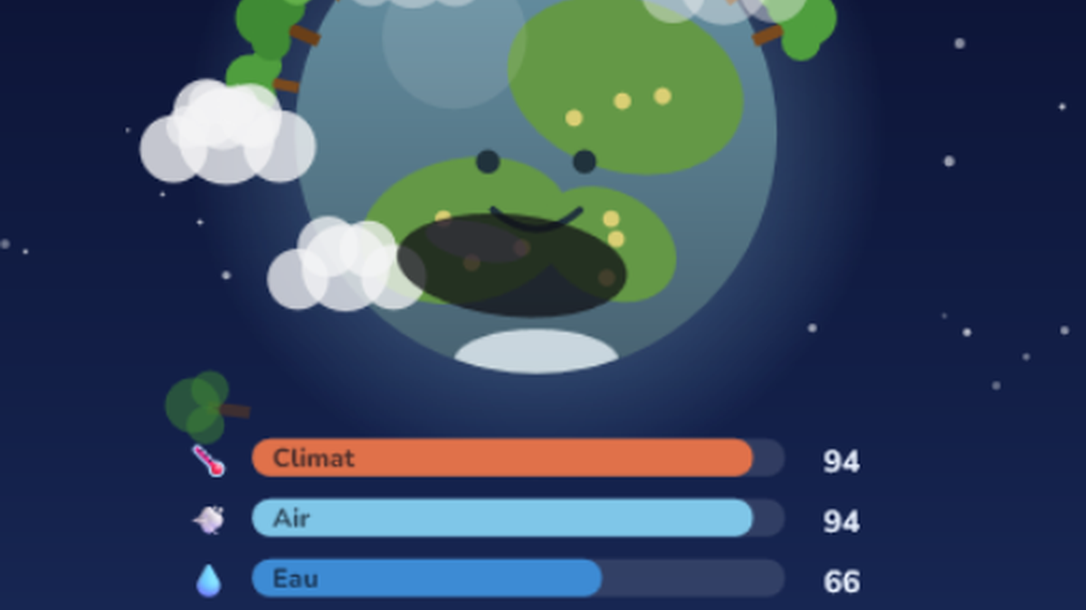 Planète en jeu avec fléau et jauges